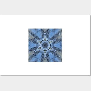 HEXAGONAL DESİGN IN SHADES OF SKY BLUE. A textured floral fantasy pattern Posters and Art